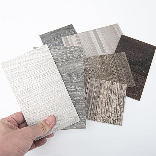 Art3d Peel and Stick Floor Tile Vinyl Wood Plank Samples Set of 8, Rigid Surface Hard Core Easy DIY Self-Adhesive Flooring