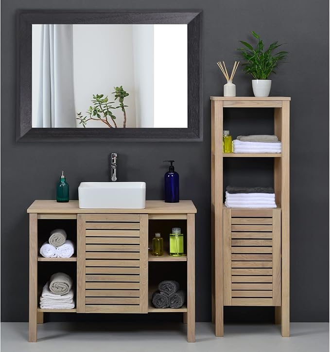 AAZZKANG Black Mirrors for Wall Rectangle Wood Framed Large 28"x20" Decorative Wall Mirror for Bedroom Bathroom Living Room Dressing Room Entryway