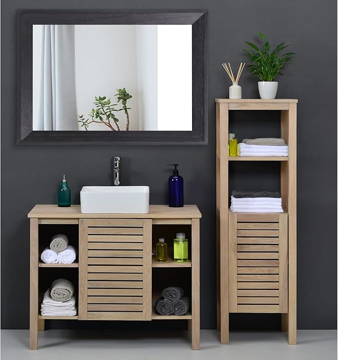AAZZKANG Black Mirrors for Wall Rectangle Wood Framed Large 26"x18" Decorative Wall Mirror for Bedroom Bathroom Living Room Dressing Room Entryway