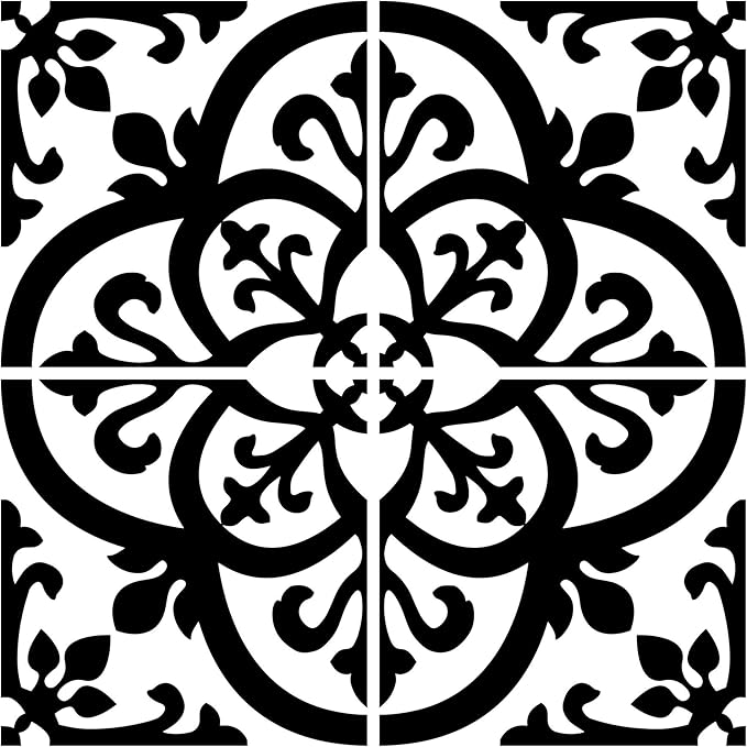 InHome NH2956 Avignon Peel & Stick Backsplash Tiles, Black
