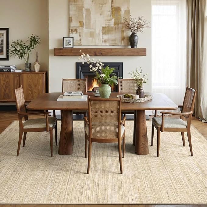 Garvee Living Room Rug 5x7 Modern Solid Color Area Rug for Bedroom, Camel | Neutral Washable Non Slip Non Shedding Contemporary Stain Resistant Foldable Mats for Living Room Entryway Dorm Office