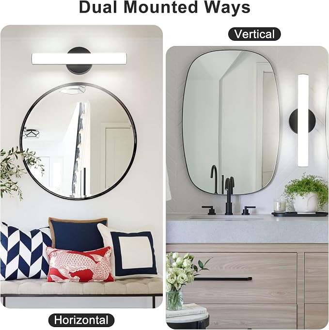Modern Dimmable LED Vanity Light Bar Lighting Fixtures, 15.9 Inch LED Bathroom Light Fixture, 15W 1300LM Daylight White 5000K Wall Sconces