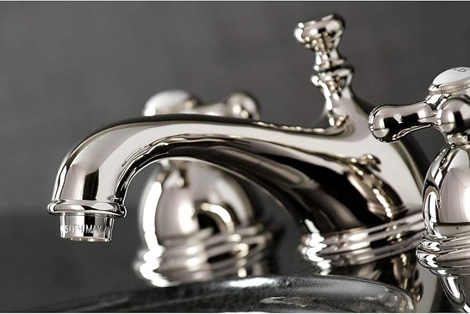 Kingston Brass KS3966AX Restoration Widespread Bathroom Faucet, Polished Nickel, 6.5 x 3.5 x 3.06