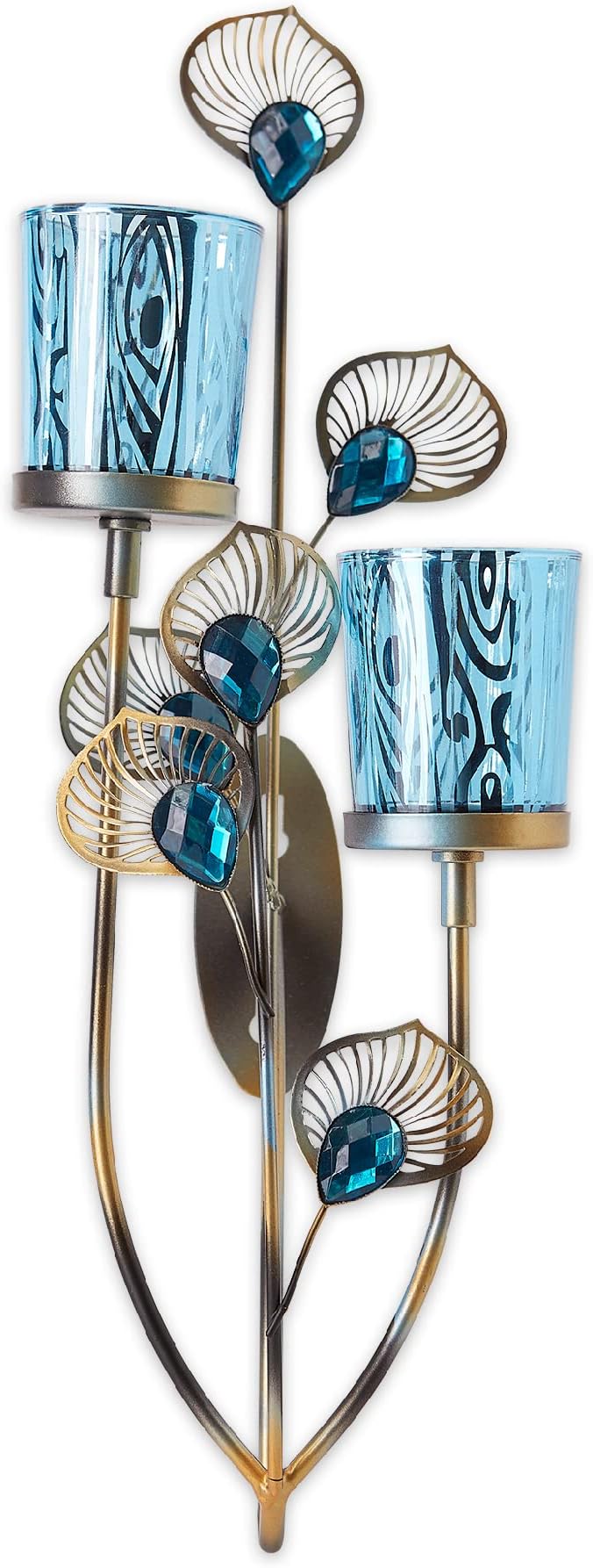 Exotic Peacock Plume Wall Sconce