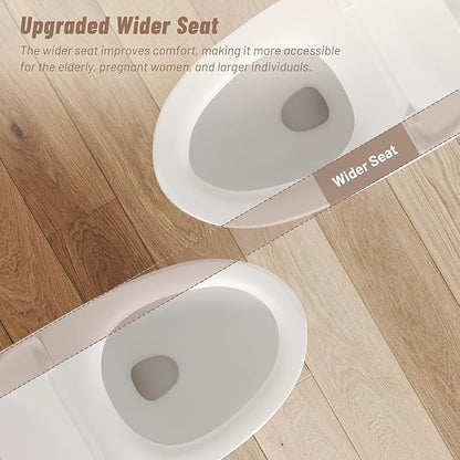 DeerValley Elongated Toilet with Comfort ADA Seat Height Modern 12" Rough-In One Piece Toilet for Bathroom Dual Powerful Flush DV-1F026Pro