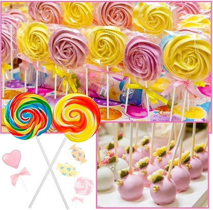 1200Pcs Cake Pop Sticks and Wrappers, 6IN Cake Pop Sticks with Ties for Lollipops, Chocolates Cookies, Candies