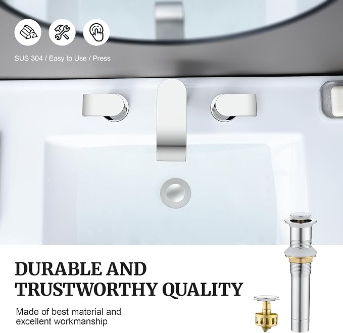 Ultimate Unicorn Bathroom Sink Stopper, Without Overflow Hole, Chrome | Pop Up Drain, Made of Metal, Small Cap, with Detachable Basket Stopper, Drain Fast, for Bathroom Vessel Vanity Sink Art Basin