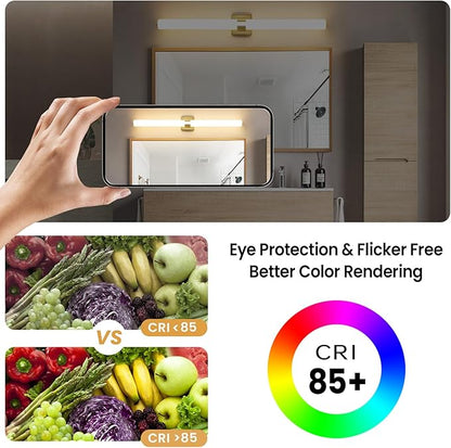 Bathroom Light Fixtures - 39 Inch Gold Bathroom Lights Over Mirror LED Vanity Light with Acrylic Shade, 36W Modern Vanity Lighting Fixtures for Mirror Living Room Gallery 3000K