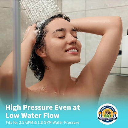 FASDUNT High Pressure Filtered Handheld Shower Head with Hose, Chrome | 80" Long Stainless Steel Hose, ON/OFF Switch for Pets Bath, Filter Beads for Hard Water, Remove Chlorine & Reduce Dry Skin