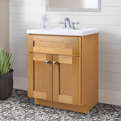 Design House Brookings Bathroom Vanity, 24", Modern Birch | Adjustable Hinges, Freestanding, Contemporary/Modern, Wood, Bath, 587113
