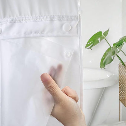 eachope 1 Pack PEVA Snap-in Shower Curtain Liner Replacement,Compatible with No Hook Shower Curtain with Snap in Liner, Removable & Water-Repellent,Machine Washable,70Wx64L,Frost