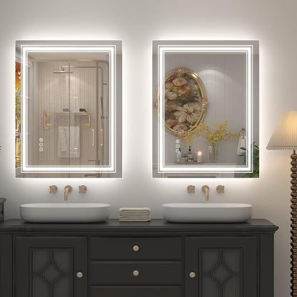 40x30 Inch LED Bathroom Mirror for Wall | Dimmable, Backlit and Front Lighted Vanity Mirror, Anti-Fog, Shatterproof, Memory, ETL Listed (Horizontal/Vertical)