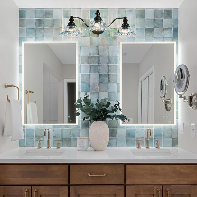 Blue and Black 3 Light Vanity Light Bathroom Vanity Light Fixture