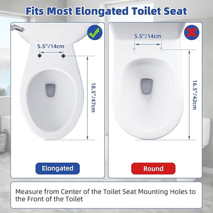 SS124 Toilet Seat Replacement Compatible with TOTO, Elongated Soft Close Toilet Seat for SS124, Transitional Slow-close & Heavy Duty, with Universal Toilet Bolts and Nuts, Cotton White
