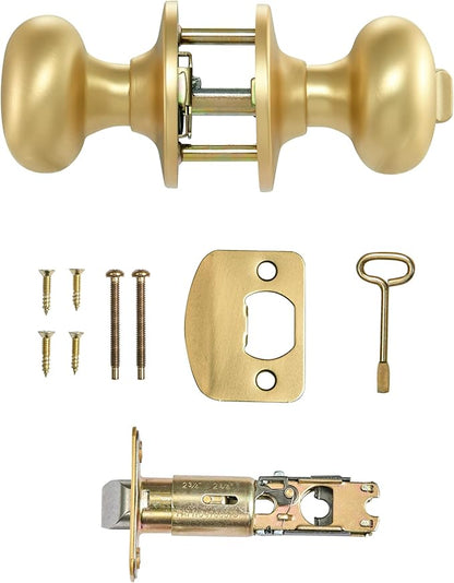 Design House 726968 Cambridge Privacy Bed and Bath Door Knob Satin Gold