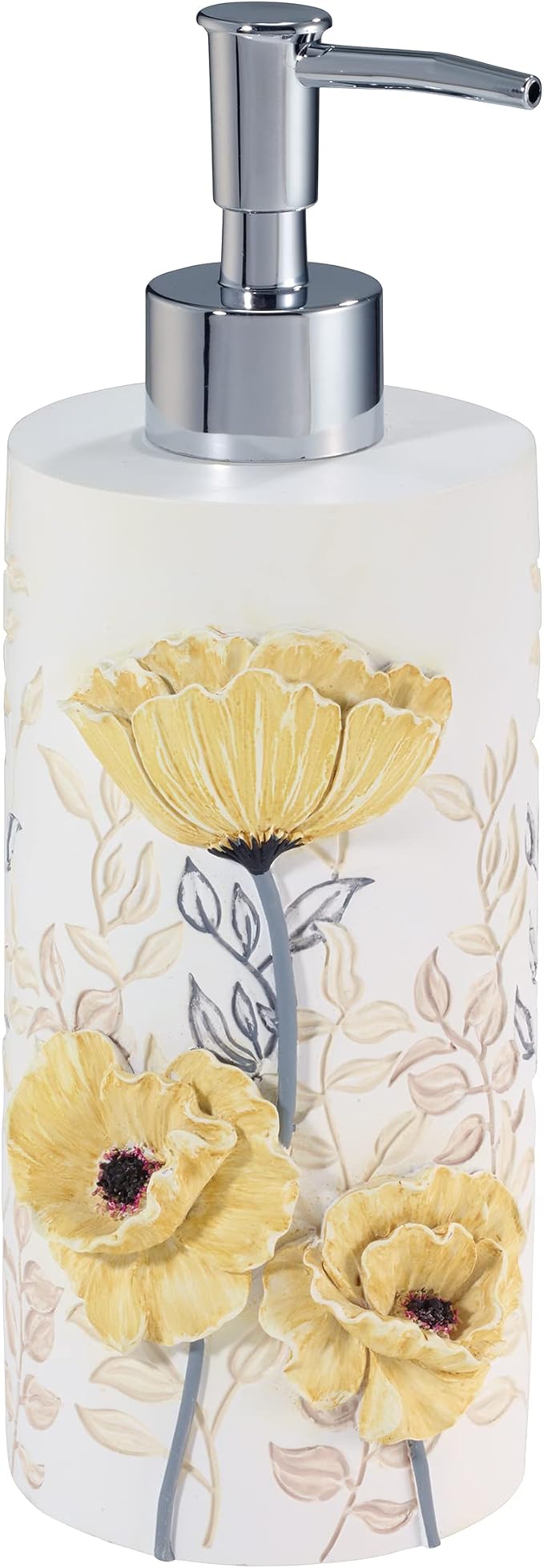 Avanti Linens - Lotion Pump, 100% Hand-Painted Resin Bathroom Accessories, Soap Dispenser, Floral Home Decor (Marielle)