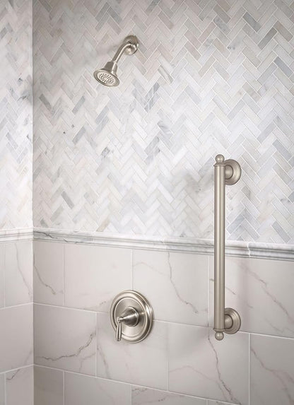 Moen Brantford Brushed Nickel Posi-Temp Pressure Balancing Eco-Performance High-Pressure Shower Trim Kit with Showerhead, Lever Handle, and Tub Spout (Valve Required), T2153EPBN