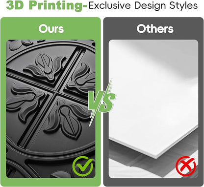 Art3d Drop Ceiling Tiles 2x2, Glue-up Ceiling Panel, Fancy Classic Style in Black