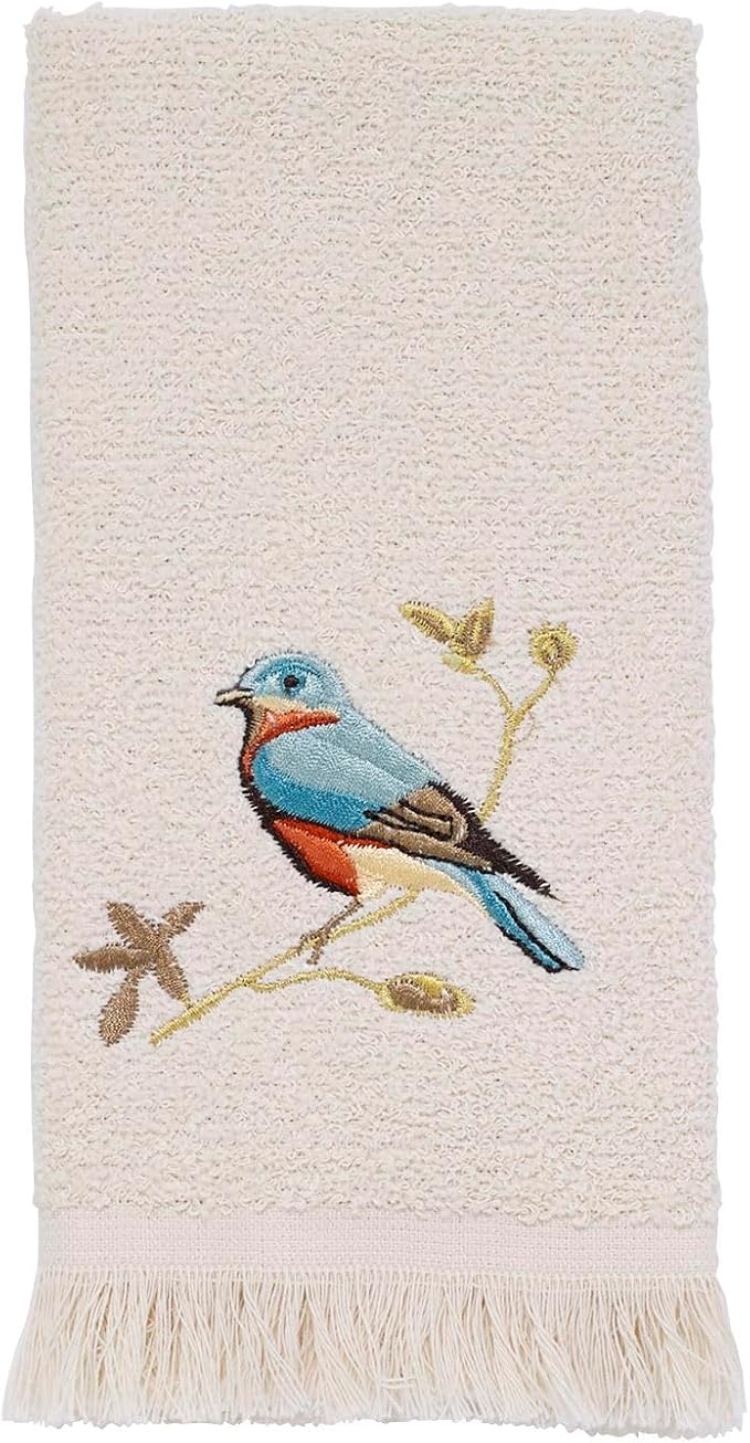 Avanti Linens - Fingertip Towel, Soft & Absorbent, Nature Isnpired Bathroom Decor (Gilded Birds Collection)