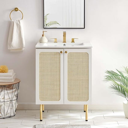 Modway EEI-6693-WHI-WHI Chaucer 24" Bathroom Vanity, White White