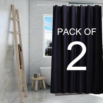 Black Shower Curtain Liner, 4G PEVA Shower Liner, Plastic Peva Waterproof Shower Curtains, 72x72 inch with Grommet Holes 3 Magnetic Weights