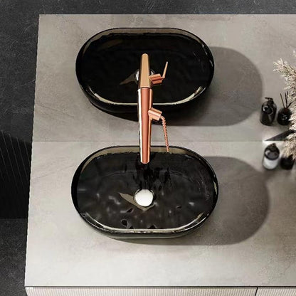 BiaoTeng Concealed Wall Mounted Bathroom Faucet Single Handle Hot and Cold Faucet for Bathroom Sink Brass 1 Hole Rose Gold