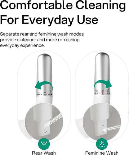 hansrapo Ultra-Slim Bidet Attachment for Toilet, Dual mode Fresh Water Bidet with Self-Cleaning Nozzle, One-Handle Pressure Control, Quick-Release Design, Non-Electric Bidet Seat Attachment