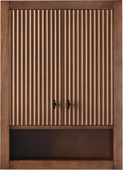 Vanity Art Walnut Vanity with Storage Cabinet & Shelves, Free-Standing Vanity with Soft-Closing Doors, Walnut, VA91-TC-Walnut-MB,Matte Black Handles