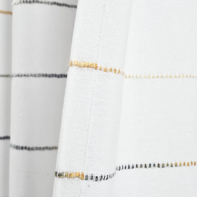 Lush Decor Ombre Stripe Yarn Dyed Cotton Shower Curtain, 72" W x 72" L, Navy & Multi - Fabric Shower Curtains - Striped Bathroom Curtain - Farmhouse & Coastal Decor