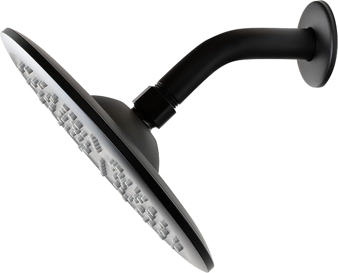 Niagara Conservation N9517MB Rainfall Spa 1-Spray with 1.75 GPM 8-in. Wall Mount Adjustable Fixed Shower Head in Matte Black, 1-Pack | Bathroom Shower Head Sprayer with Pressure Compensation