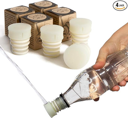 CuloClean Portable Bidet for Toilet, Travel, or Camping. Compatible with Every Bottle. Discreet, Sanitary or Travel Shower. Attachable Stopper. Backcountry Bidet Nozzle (4pcs Glow in The Dark)