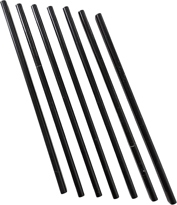 Black Marble Pencil Tile, 10 Pack 0.39in x 12in Marble Tile Edge Trim Polished for Kitchen Backsplash, Bathroom and Shower Walls