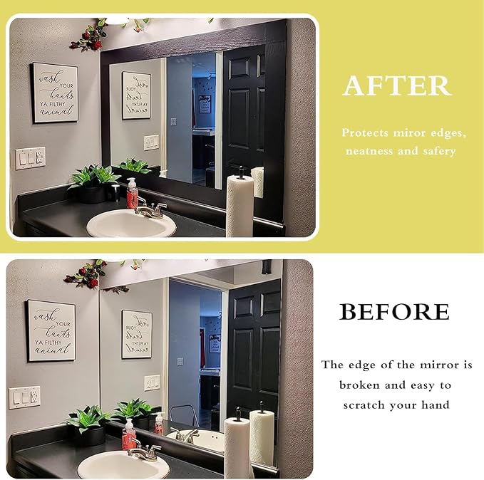 Teemall 10M Black Wood Grain Removable PVC Waterproof Border Wall Decor Removable Self Adhesive Kitchen Bathroom Tiles Sticker Wallpaper 4.2x390 (Black, 2" x 390")