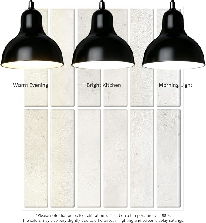 10-Sheet Peel and Stick Backsplash White Stick on Tile, Thick Self-Adhesive Wall Panels for Bathroom Vanity, Coffee Bar & Accent Walls (Light Beige)