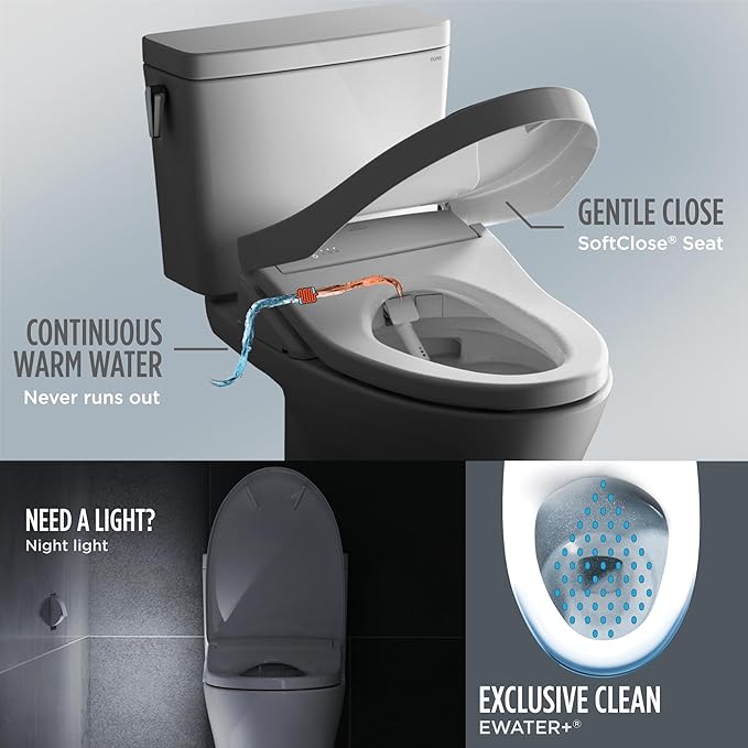 TOTO® WASHLET® S7 Electronic Bidet Toilet Seat with EWATER+® Bowl and Wand Cleaning, Contemporary Lid, Elongated, Sedona Beige - SW4726#12