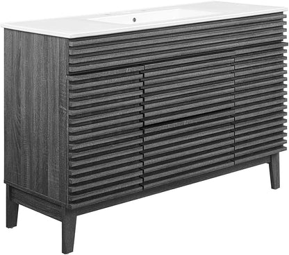 Modway Render 48" Single Bathroom Vanity in Charcoal White