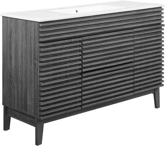 Modway Render 48" Single Bathroom Vanity in Charcoal White