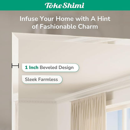TokeShimi 48x24 Beveled Frameless Bathroom Mirror Decorative, Bathroom Vanity Mirrored with 1" Beveled Edge, Shatterproof Modern Frameless Mirror Rectangle for Living Room, Entryway, Restroom