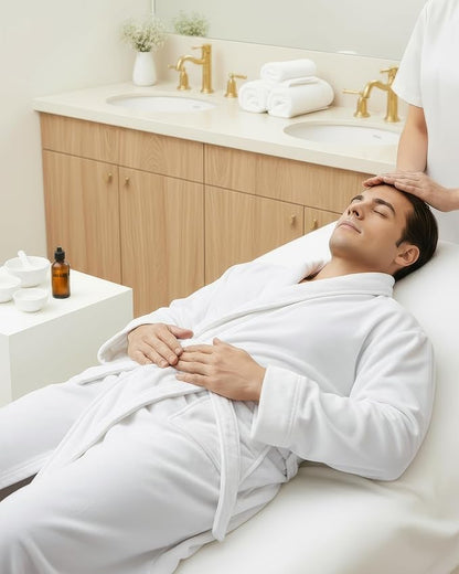 NY Threads Mens Robe, Luxury Plush Fleece Mens Bathrobe, Spa Bath Robe for Men