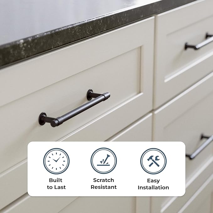 Franklin Brass Francisco (10-Pack) Cabinet Handles 5-1/16" Hole Center Pulls | Deep Bronze Hardware Kitchen Door, Drawers, Dressers, Furniture P29618K-324-B1