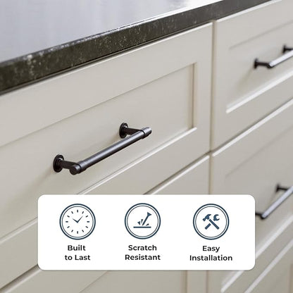 Franklin Brass Francisco (10-Pack) Cabinet Handles 5-1/16" Hole Center Pulls | Deep Bronze Hardware Kitchen Door, Drawers, Dressers, Furniture P29618K-324-B1
