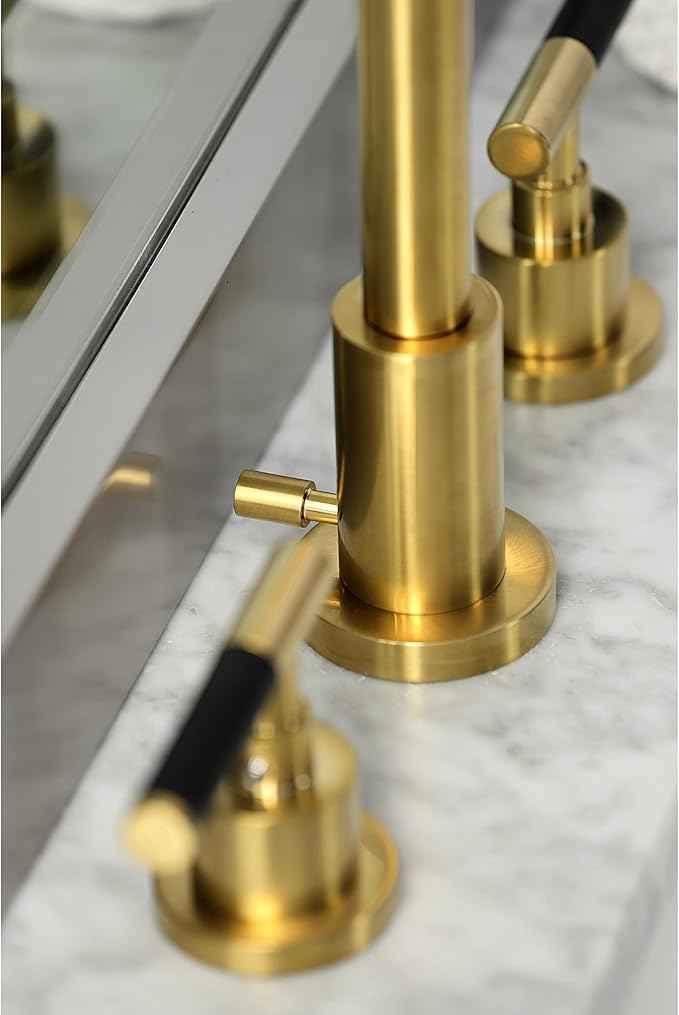 Fauceture FSC8923CKL Kaiser Widespread Bathroom Faucet with Pop-Up Drain, Brushed Brass