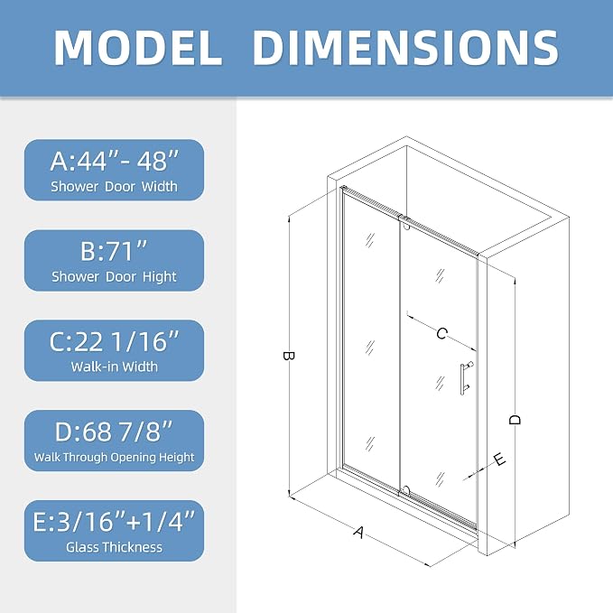 Royal Guard 38-42" W x 71" H Pivot Swing Glass Shower Door,Brush Nickel | 4-Inch Adjustable Width for Walk-in Shower, 6mm Clear SGCC Tempered Glass, Reversible DIY Installation&Waterproof