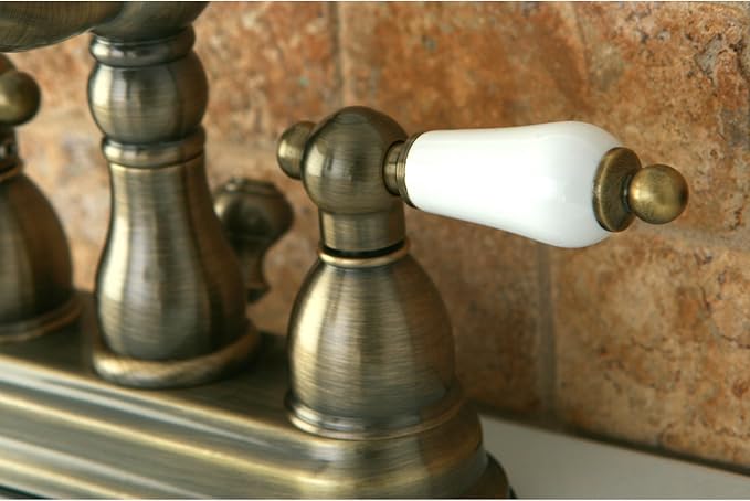 Kingston Brass KB1603PL 4 in. Centerset Bathroom Faucet, Antique Brass,4-Inch Center