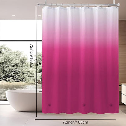 Red Shower Curtain Liner, 4G PEVA Shower Liner, Plastic Peva Waterproof Shower Curtains, 72x72 inch with Grommet Holes 3 Magnetic Weights