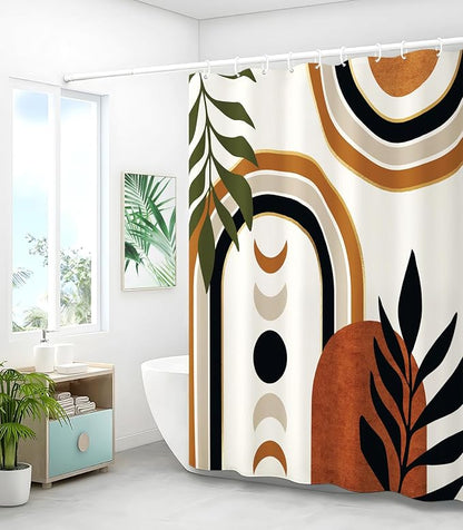 Shower Curtain for Bathroom Stall Boho Modern Cute Aesthetic Decorative Girly Waterproof Unique Art Boho Girls Chic Print Design Teen Pretty Women Cortinas de Baño Bathtub 72 x72 Inch