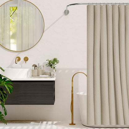 Clara Clark Bathroom Set - Beige Bathroom Accessories Set, 19PC Bathroom Accessory Set, Bathroom Sets with Shower Curtain Set, Soap Dispenser & Toothbrush Holder