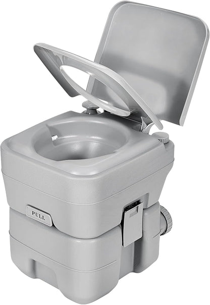 YITAMOTOR Portable Camping Toilet, RV Travel composting toilet with 20L Detachable Waste Tank, Double Water Spouts, Portable Toilet for Camping, Hiking