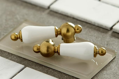 Kingston Brass KB1607PL Heritage 4 in. Centerset Bathroom Faucet, Brushed Brass