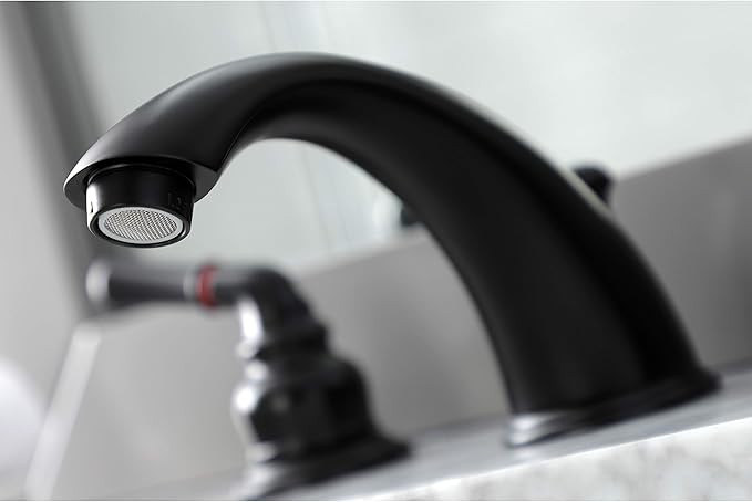 Kingston Brass KB960 Magellan Widespread Bathroom Faucet with Retail Pop-Up, Matte Black